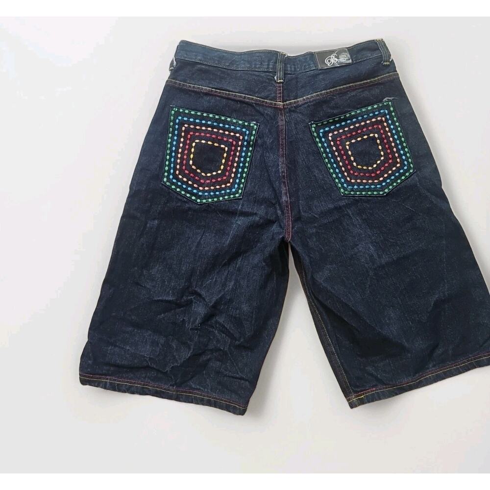 Brooklyn Express Baggy Denim Jean Shorts Skater Hip Hop Wide Leg 36 High Rise